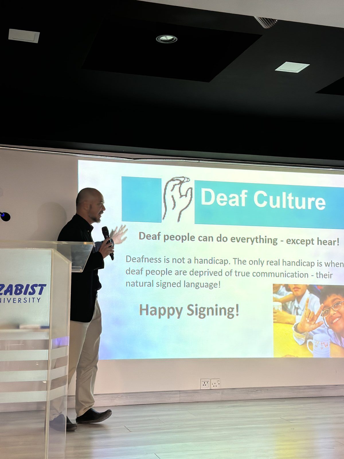 Deaf Reach Invited at SZABIST to Conduct a Deaf Sensitization Training